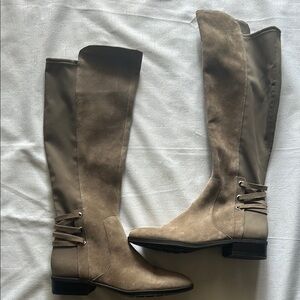 Vince Camuto Tan Over the Knee Boots with Suede Finish